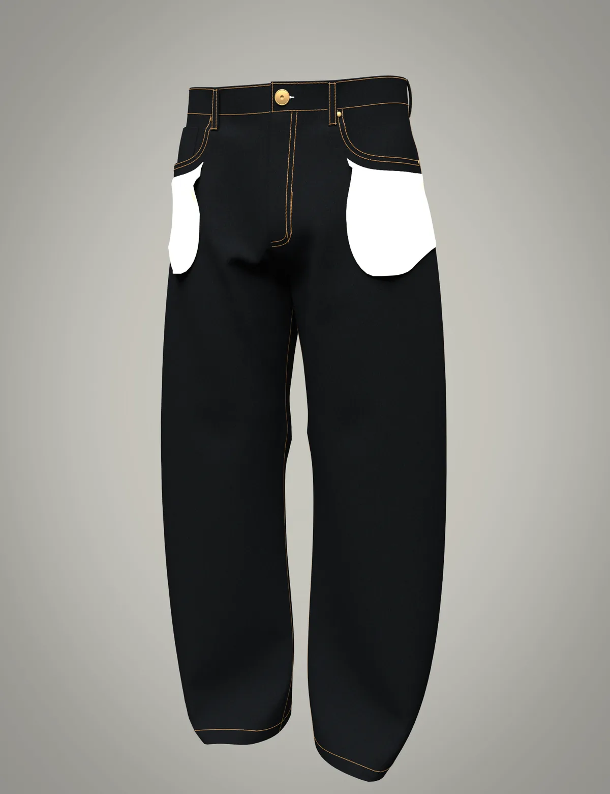 CLO3D wide-leg jean front view