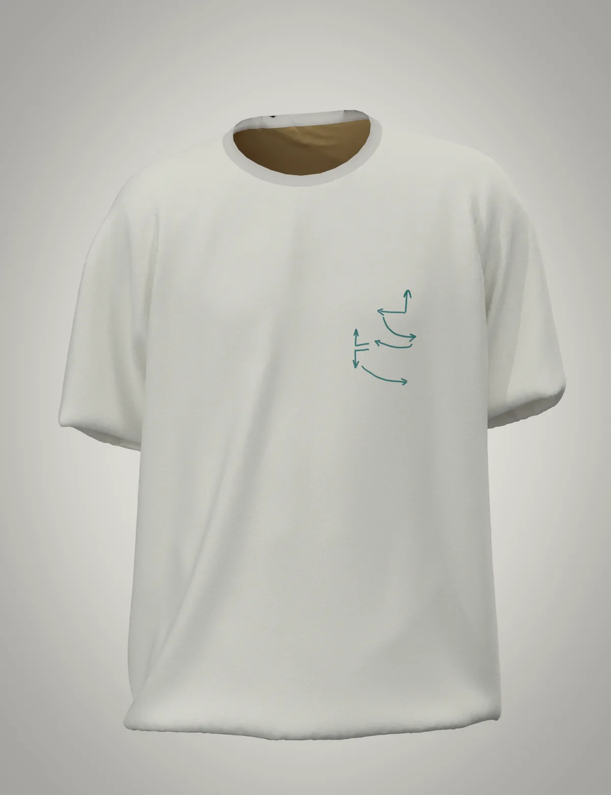 CLO3D graphic tee front view